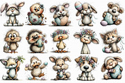 Whimsical Easter Clipart Bundle, an Illustration by Libby Wishes (Thumbnail 2 of 7)