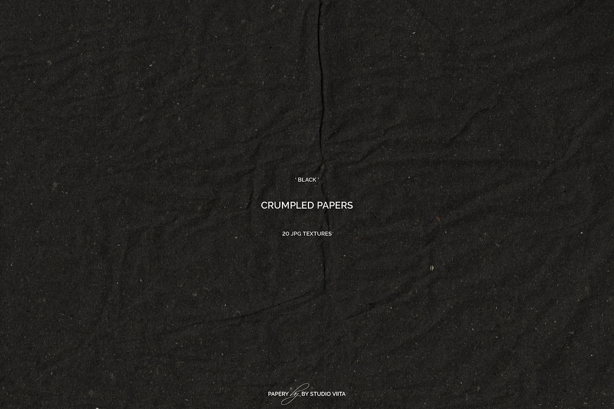 Black Crumpled Paper Textures | JPG, a Texture Graphic by Studio Viita (Photo 1 of 10)