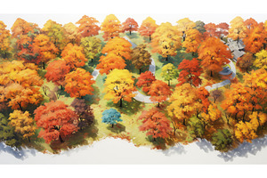 fall maple park backdrop birds ai, a Nature Photo by pikepicture