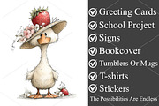 Whimsical Goose Strawberry Clipart, a Seasonal Illustration by Canvas Craft (Thumbnail 3 of 7)