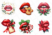 Christmas Lips Clipart Sublimation, an Illustration by DreamPrint404 (Thumbnail 3 of 4)