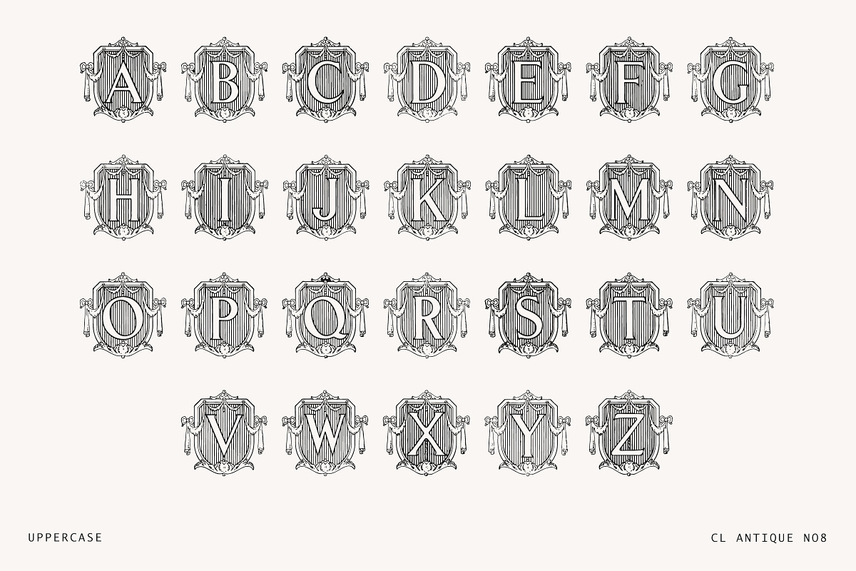 Vintage Ornate Badge Font - No.8, a Serif Font by Century Library (Photo 3 of 5)