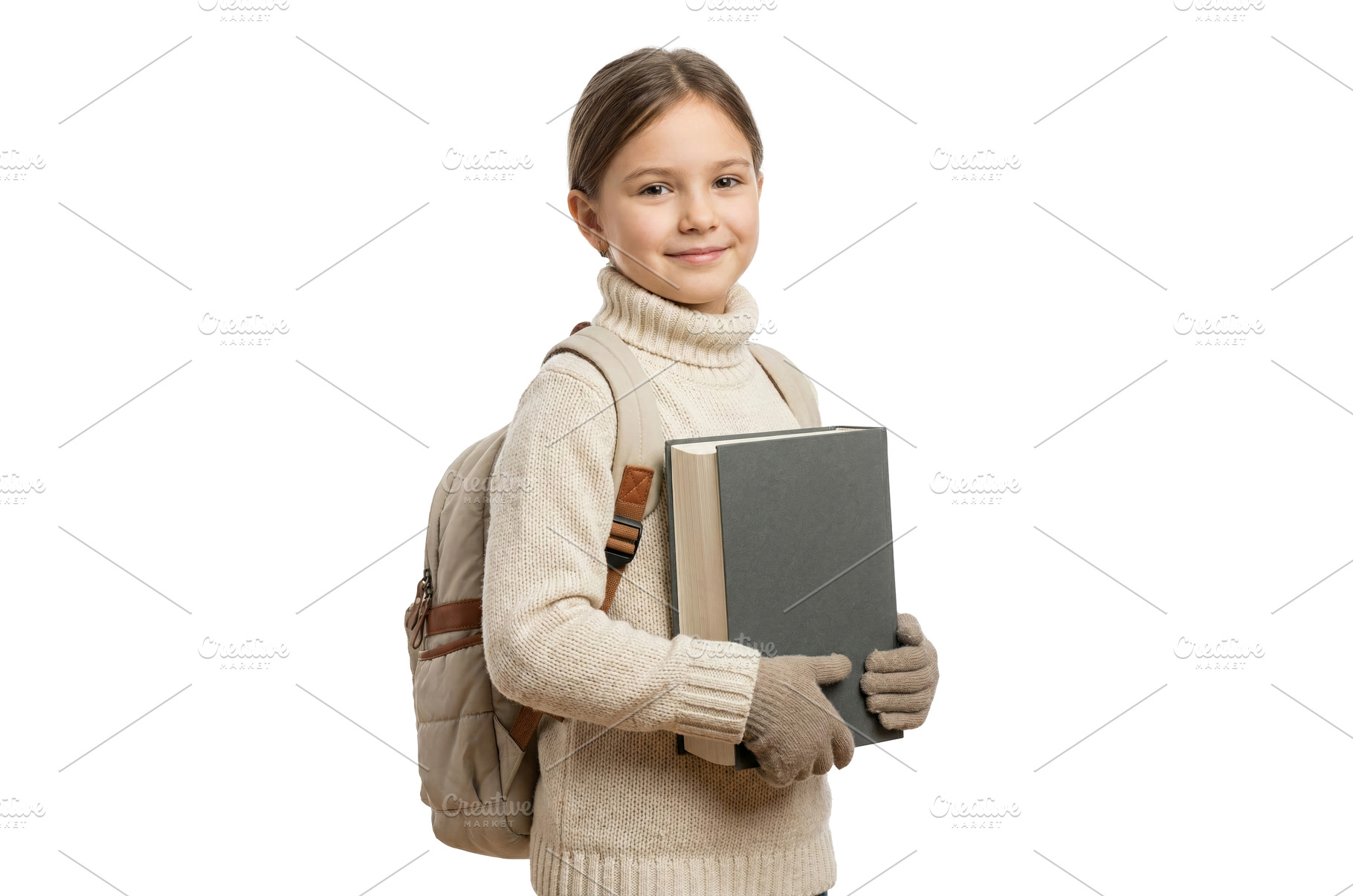 Girl With Book and Backpack, a School & Education Photo by CREATIVEDEF