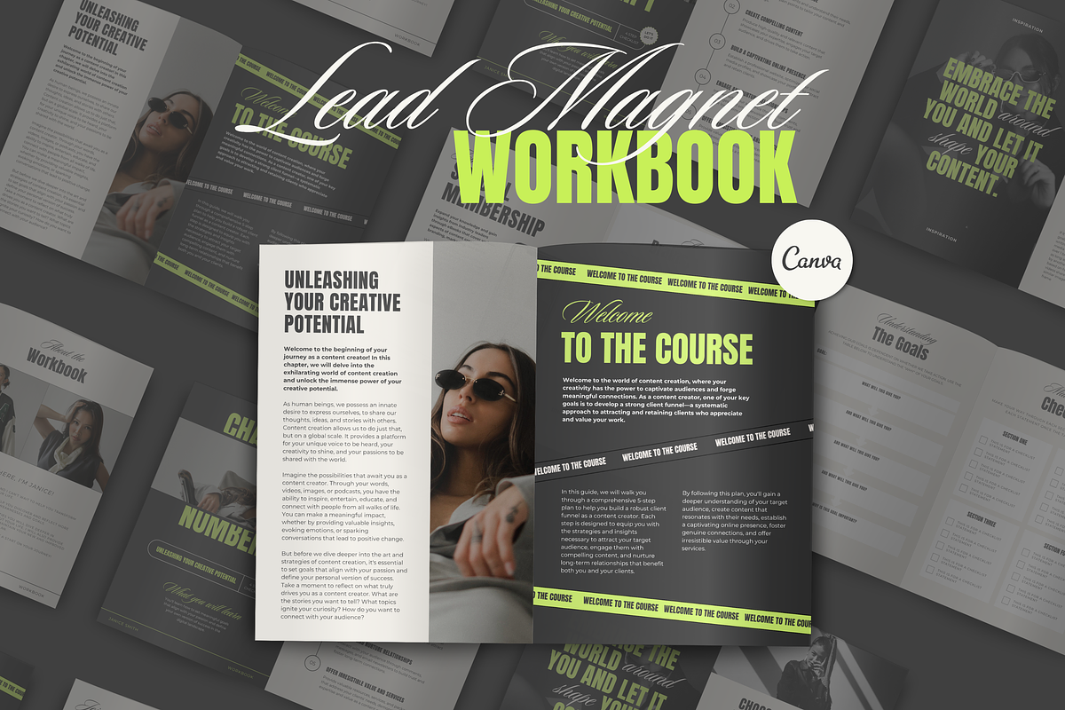 Editable Canva Workbook Template, a Marketing Template by GlamWebDesigns (Photo 1 of 8)