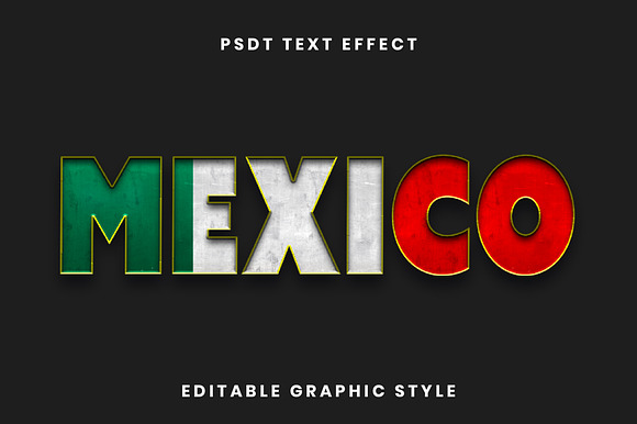 Mexico Flag Block Grunge Text Effect preview 2