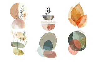 Watercolor Boho Elements Clipart