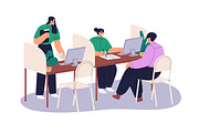 Clients use finance services in bank, a Finance Illustration by Good Studio (Thumbnail 2 of 12)
