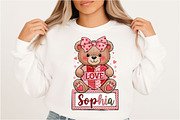 Custom Valentine Teddy Bear PNG, an Illustration by Designking (Thumbnail 2 of 6)