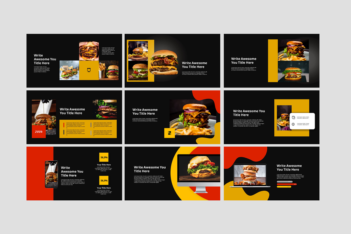 Burger Google Slide Template, a Presentation Template by Spesifikstd
