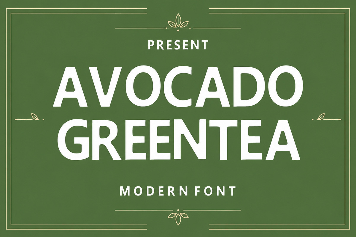 Avocado Greentea, a Sans Serif Font by Fourteen Letter (Photo 1 of 6)