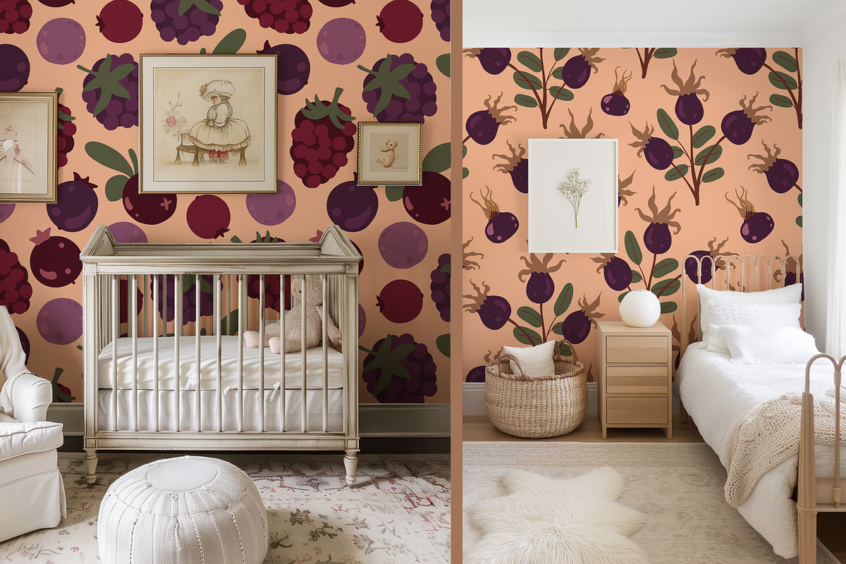 Orchard fruit vector patterns, a Pattern Graphic by Carpet Tapete Pretzel (Photo 13 of 17)