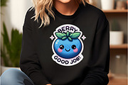 Funny,Berry Good Job Sticker, an Illustration by DreamCafeArt (Thumbnail 2 of 7)