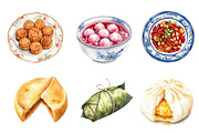 Watercolor Chinese Food Clipart, an Illustration by CreationArt (Thumbnail 5 of 5)