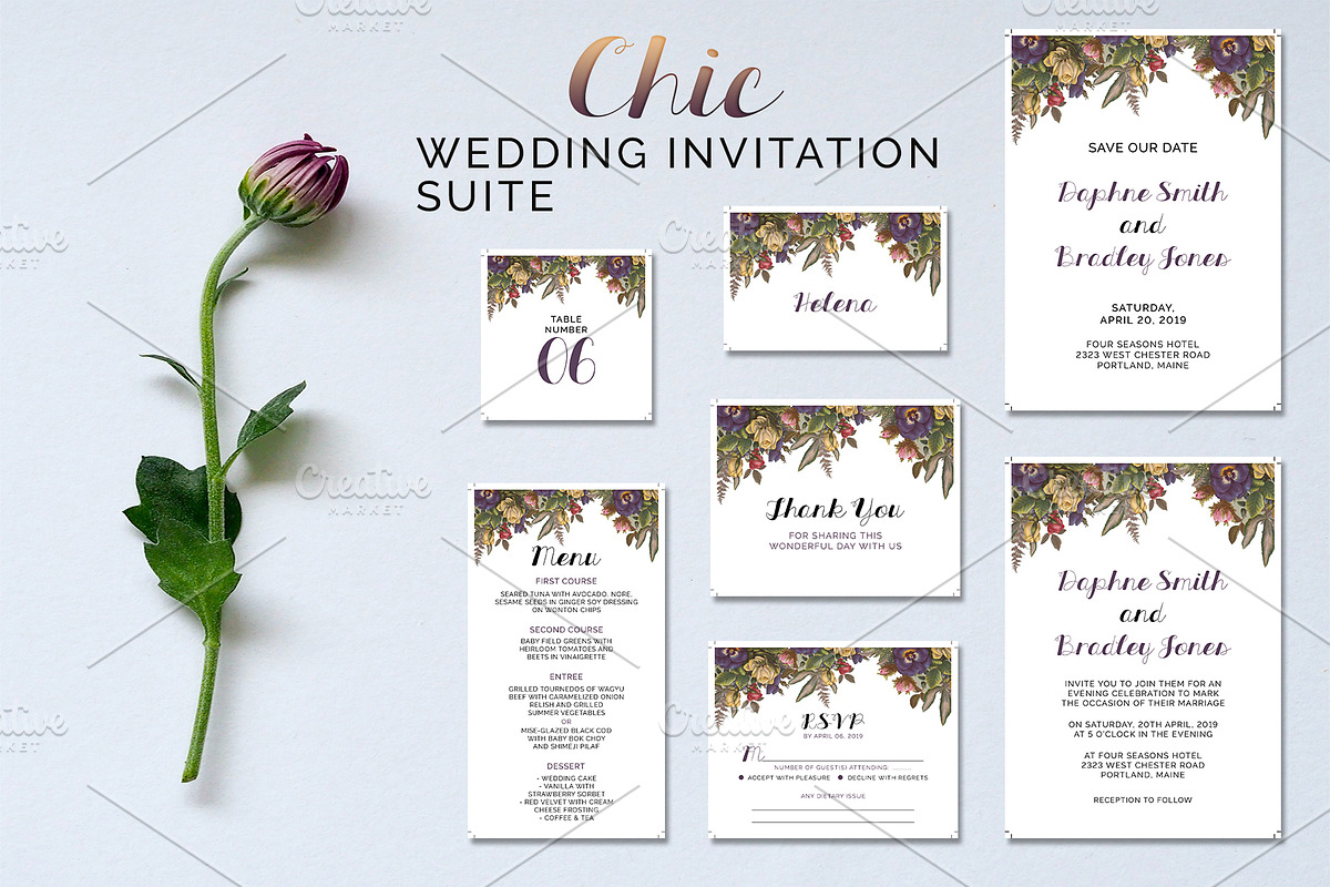 Chic Wedding Suite, an Invitation Template by Cyrah's Collection (Photo 1 of 4)