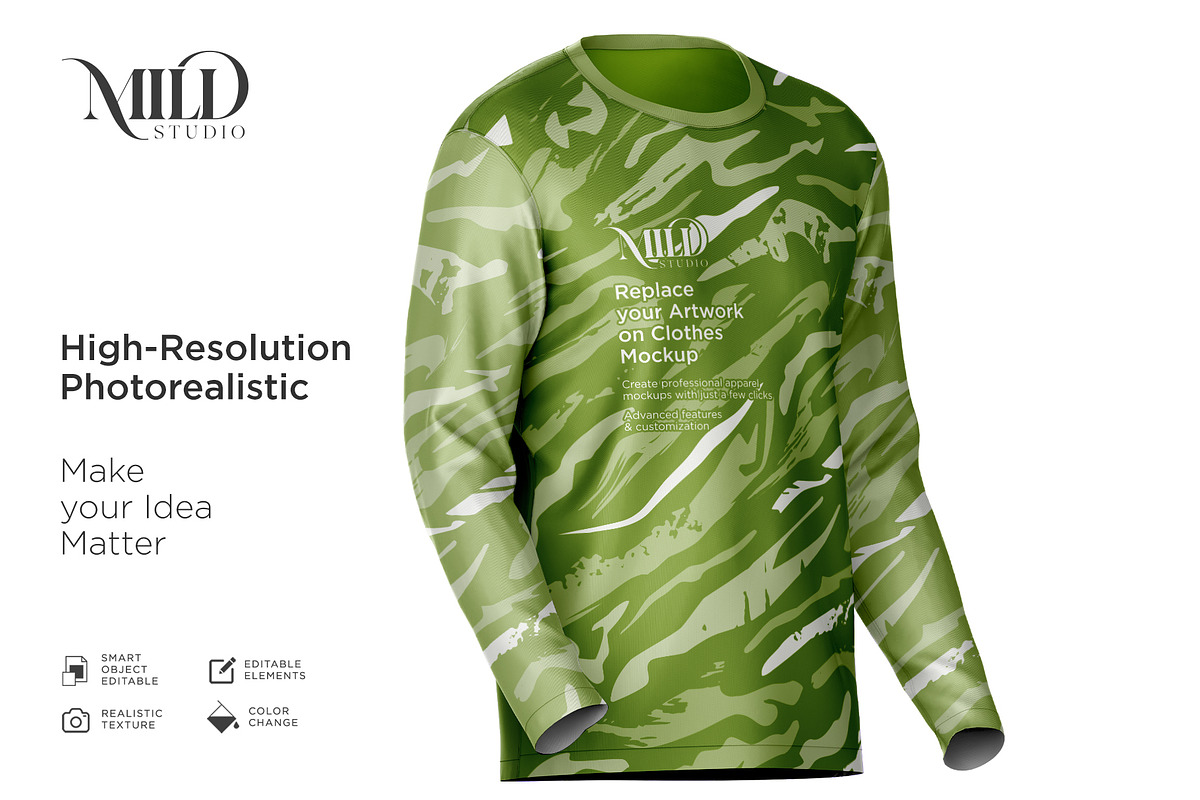 Long Sleeve Jersey Set Mockup, a Shirt Mockup by Mildstudio (Photo 9 of 9)