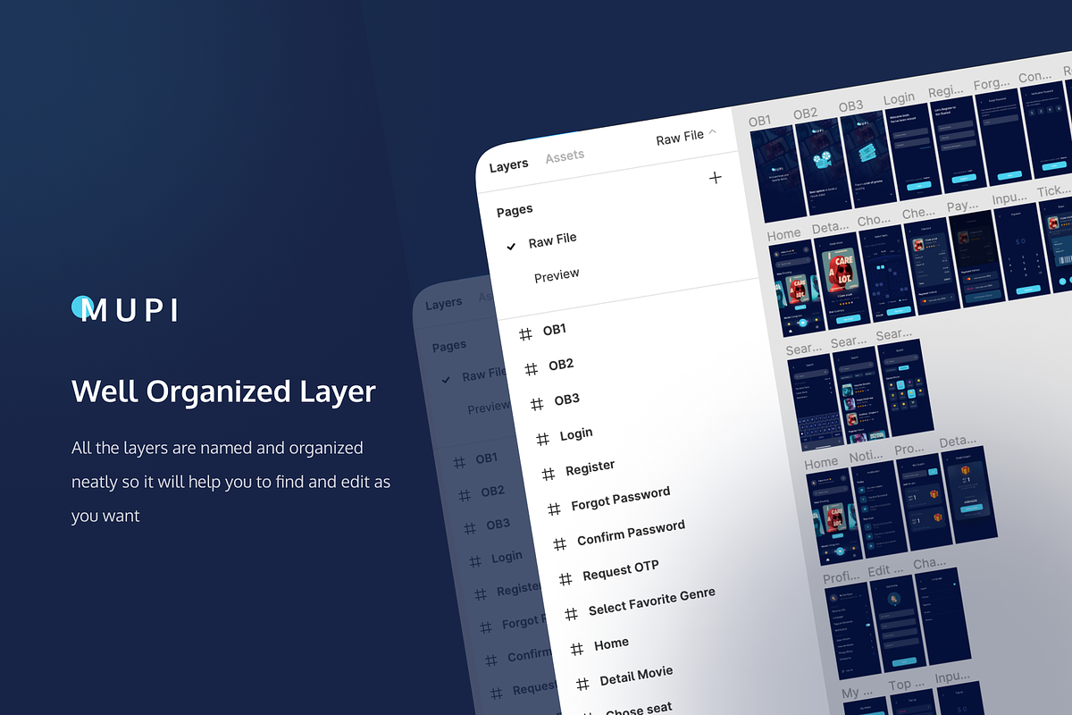 MUPI - Cinema Booking UI KIT, an App Template by Vektora Studio (Photo 5 of 6)
