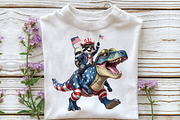 4th July USA Flag Raccoon Dinosaur P, an Illustration by CraftArtStudio (Thumbnail 3 of 4)