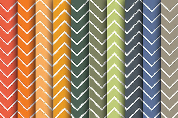 Hand Drawn Fall Chevron Papers