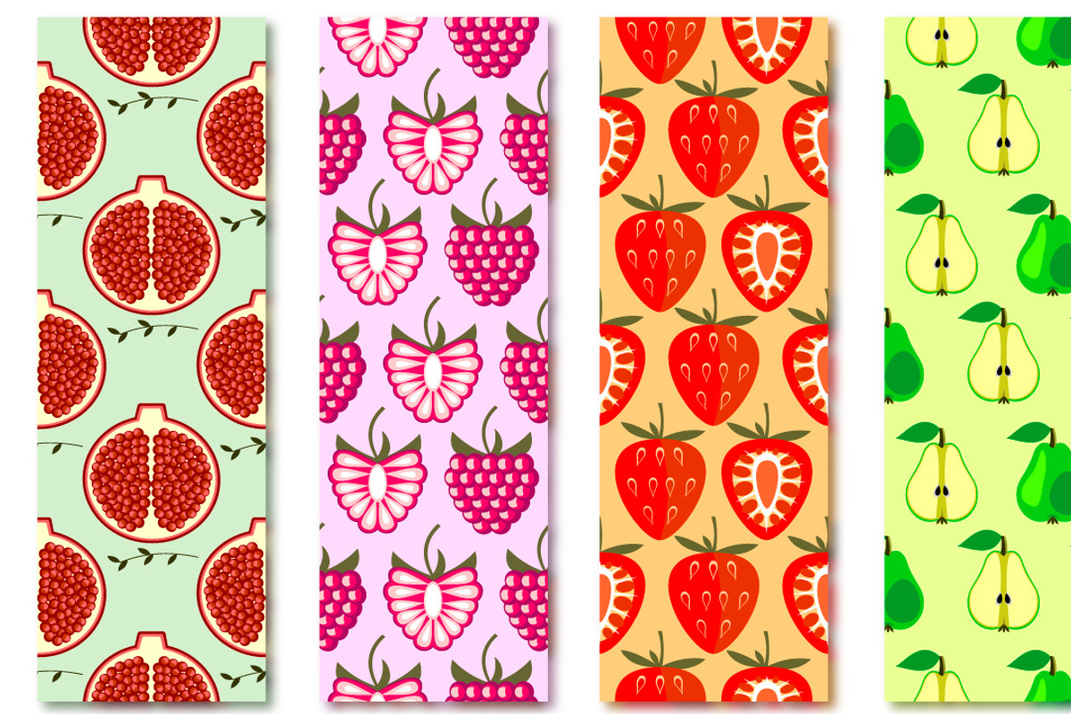 Seamless Patterns with Fruits, a Pattern Graphic by Valentain_Jevee