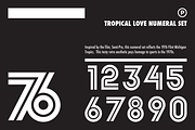 Tropical Love Numeral Set, a Sans Serif Font by Port Design Company (Thumbnail 1 of 6)