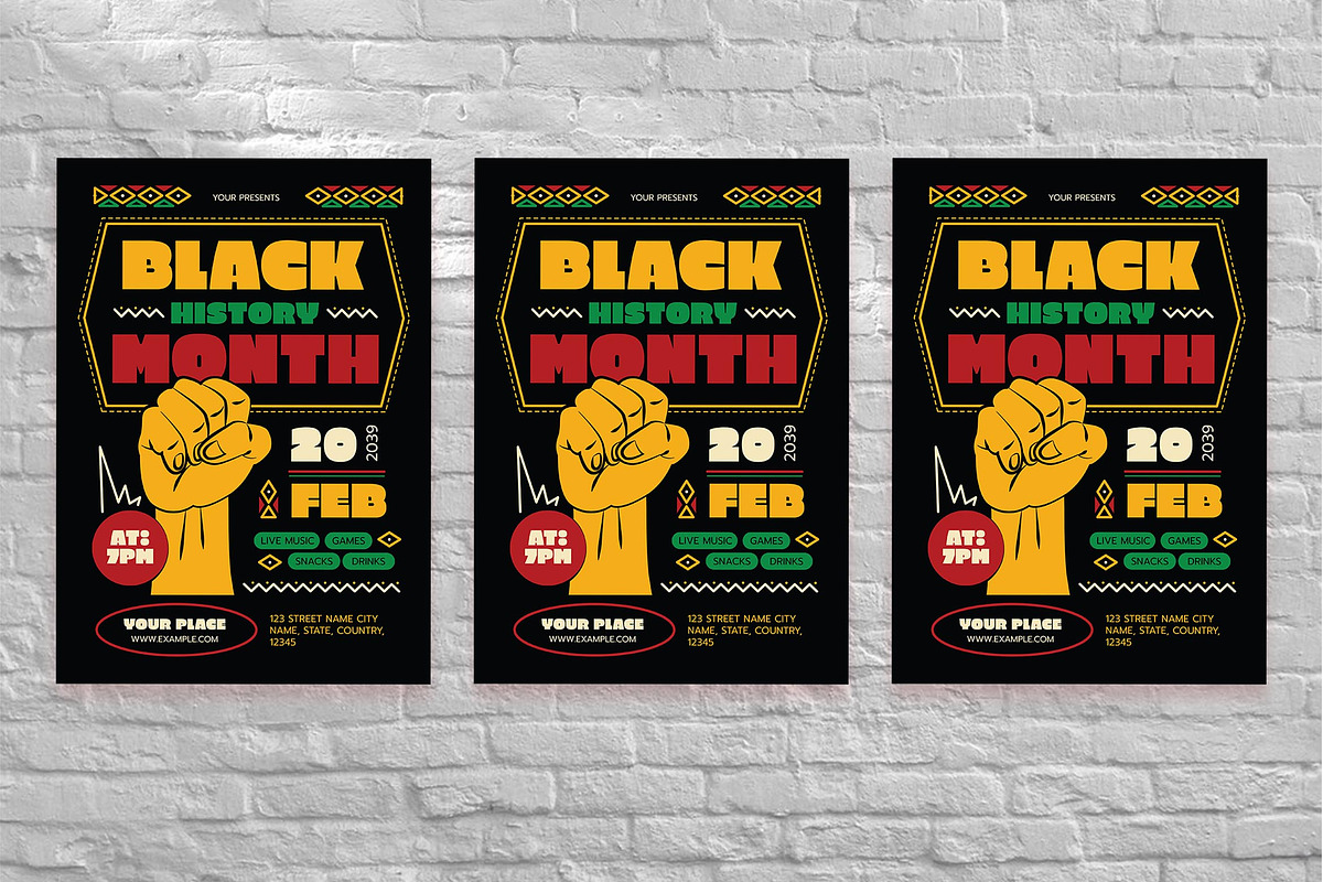 Bold Black History Month Flyer Set, a Flyer Template by Aiyari Graphic (Photo 3 of 3)