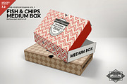 Medium Fish and Chips Box Mockup, a Packaging Mockup by INCDesign (Thumbnail 1 of 6)