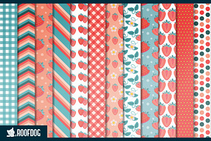 Summer Strawberry Digital Paper