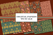Autumn Boho William Morris Patterns, a Pattern Graphic by RachelStudio (Thumbnail 7 of 10)
