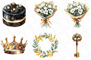 Watercolor Black & Gold Graduation D, an Illustration by DreamPrint404 (Thumbnail 2 of 7)