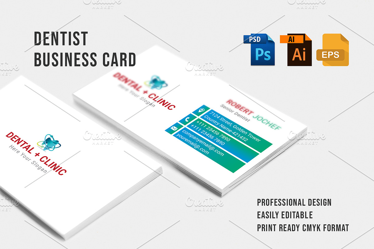 Dentist Business Card, a Business Card Template by graphicsunday (Photo 1 of 5)