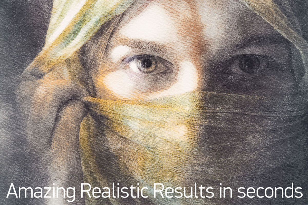 Real Watercolor - Photoshop Action, an Action Add-On by Creative Graphics