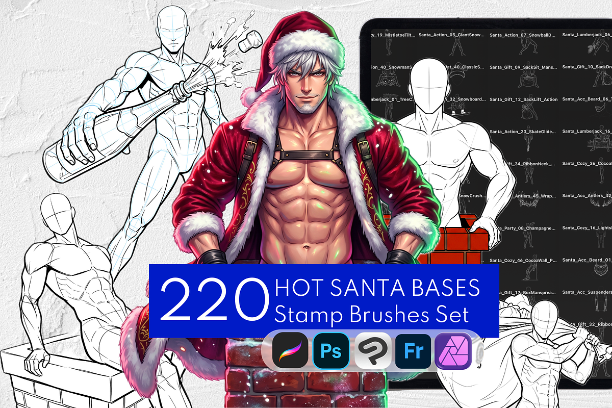 220 Hot Santa Bases, a Brush Add-On by Selentaori Studio (Photo 1 of 12)