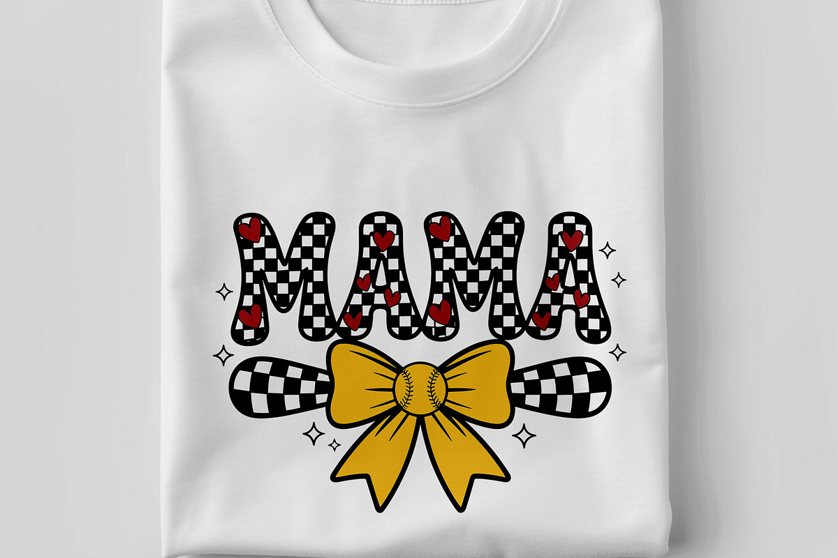 MAMA T Shirt Design, Retro Softball, a Sport Illustration by Unique Design Team (Photo 2 of 7)