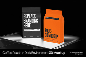Coffee Pouch 3D Mockup