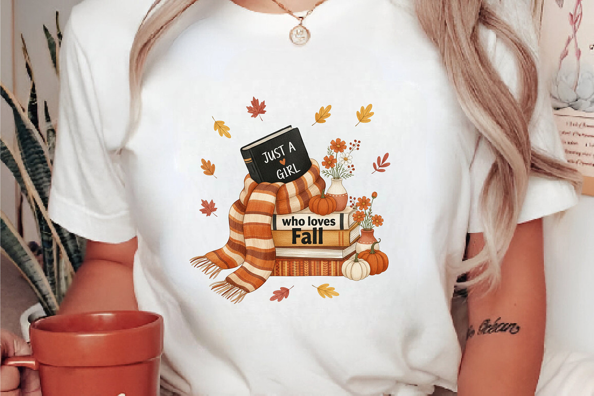 Just a Girl Who Loves Fall, Bookish, an Illustration by DreamArtGraphic (Photo 5 of 5)
