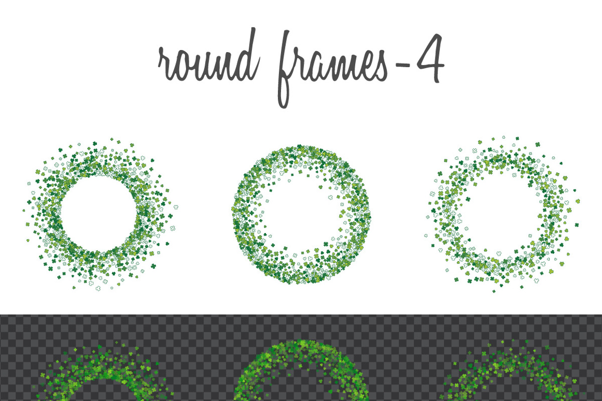 Green clover frames and borders, a Pattern Graphic by ekmelica (Photo 7 of 11)
