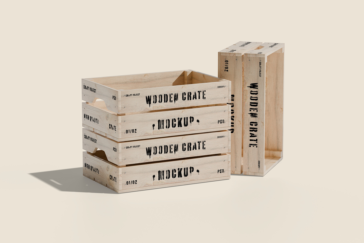 Wooded Crate Mockup, a Packaging Mockup by DSNA Mockup (Photo 4 of 5)