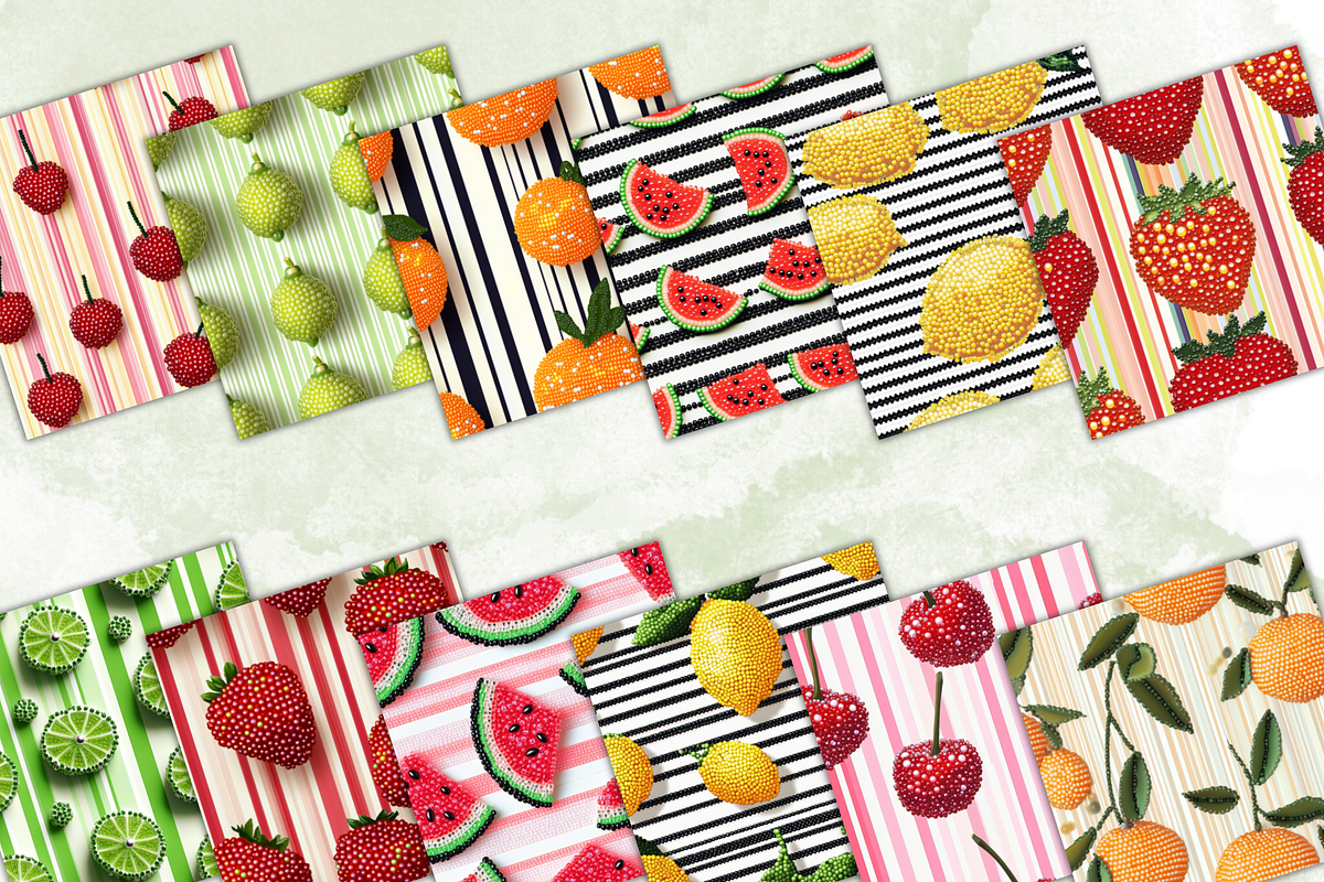 Beaded Summer Fruit Seamless, a Pattern Graphic by Paper & Pattern Studio (Photo 2 of 9)