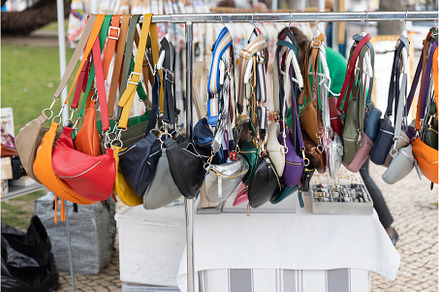 Selling female bags on the street -, a Beauty & Fashion Photo by Barcelona_dreams