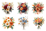 Autumn Wedding Flowers Bouquet Clipa, an Illustration by CreationArt (Thumbnail 4 of 5)
