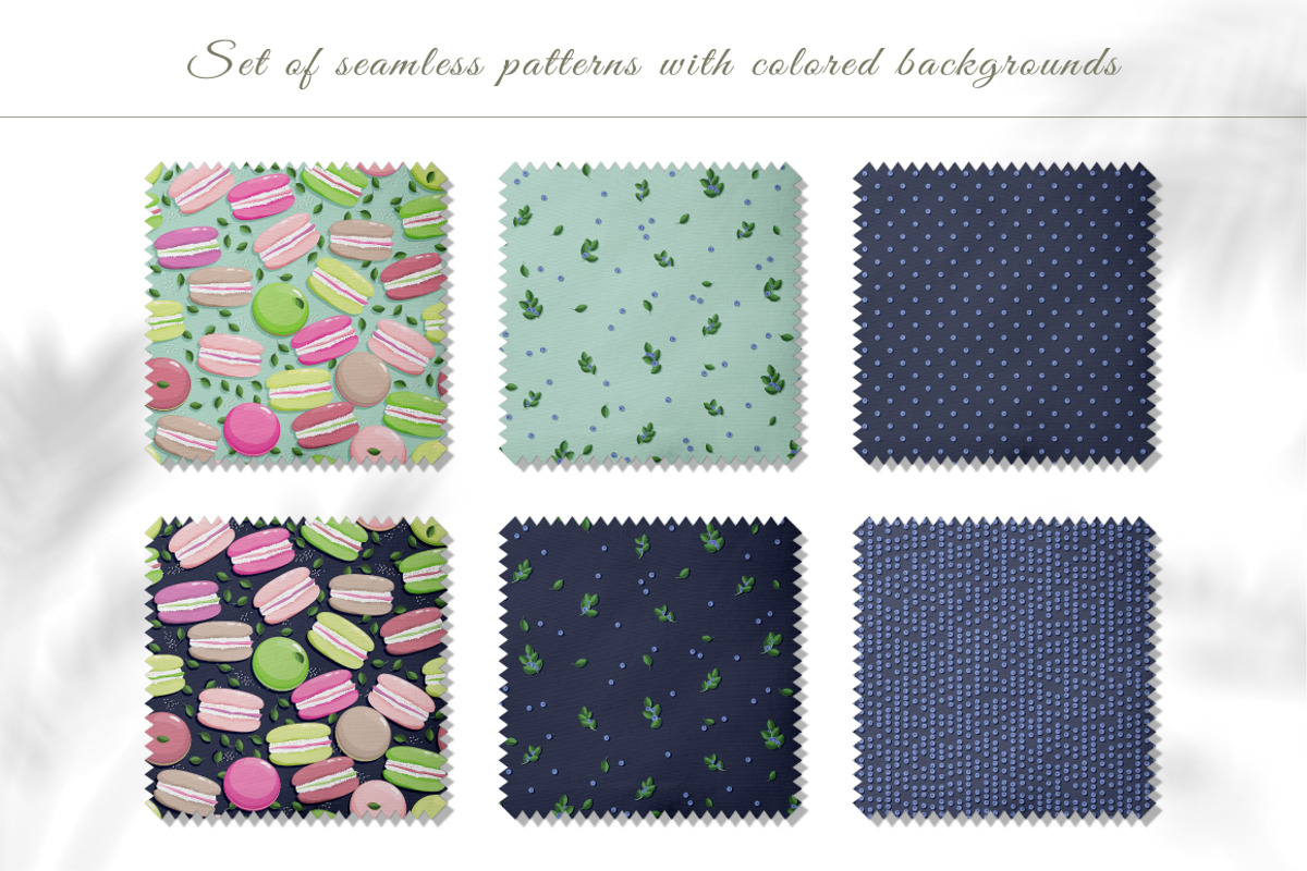 Macarons and blueberry 1, a Pattern Graphic by Yummy (Photo 3 of 10)