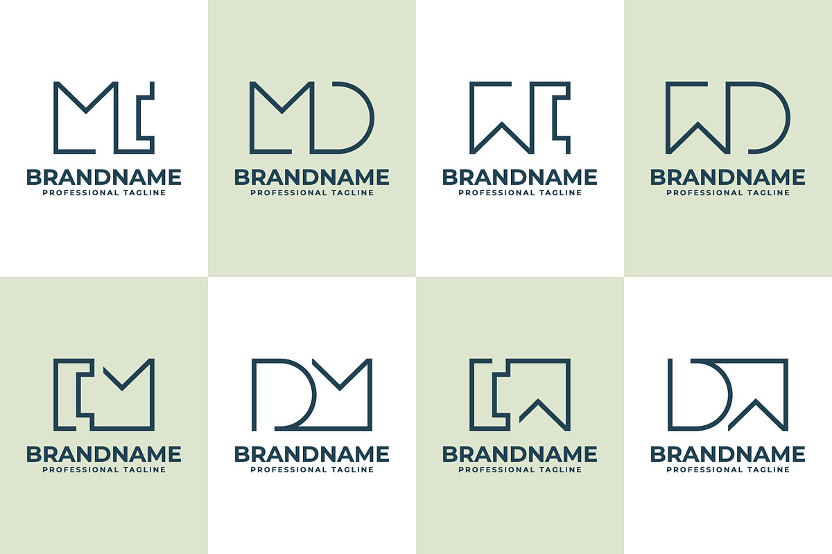 Letters MC CM MD DM WC CW WD DW Logo, a Branding & Logo Template by Pray Art Design Studio