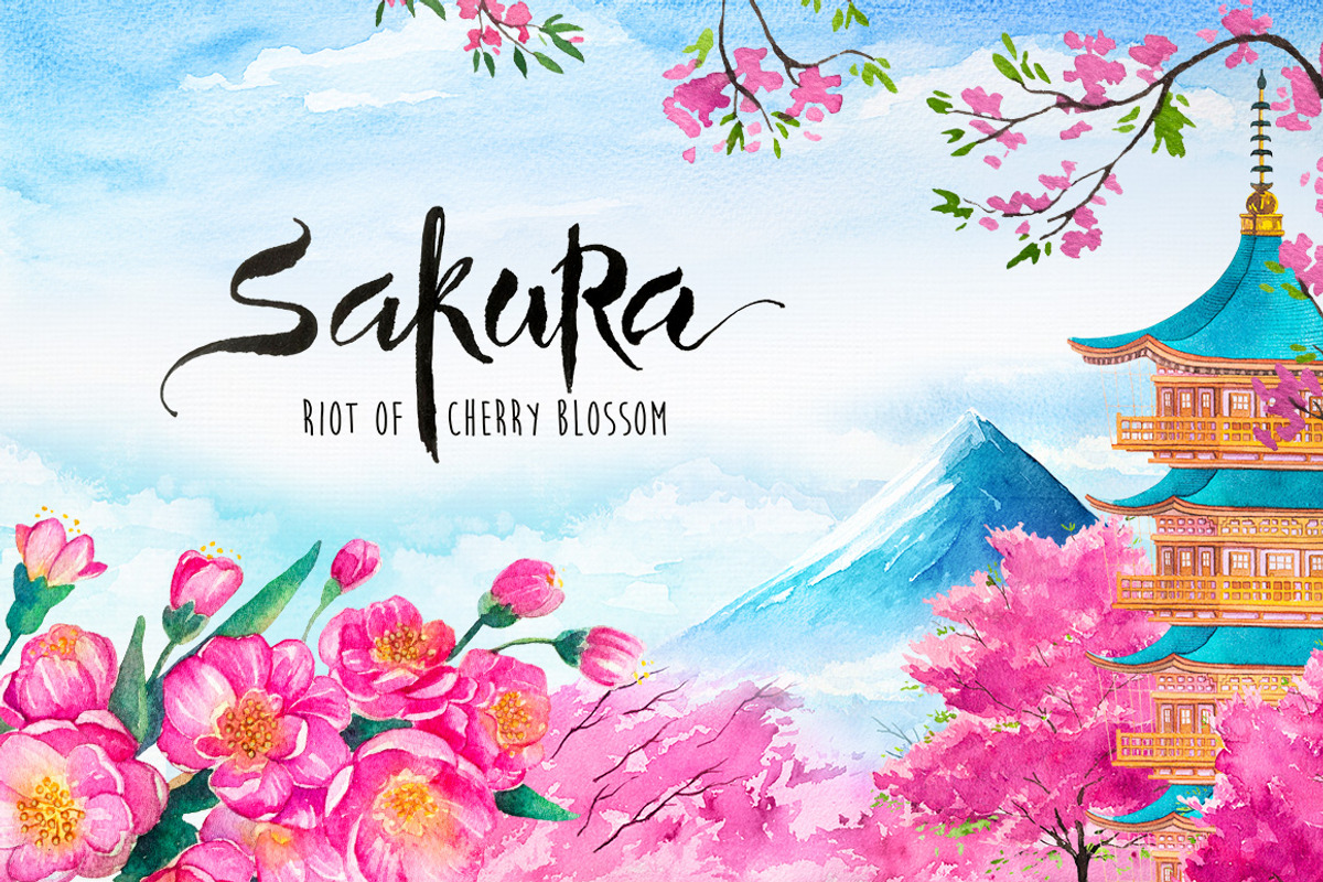 Sakura. Riot of Cherry blossom., a Decorative Illustration by AlexGreenArt (Photo 1 of 7)