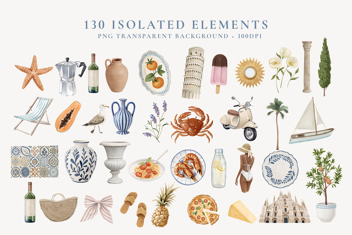 Mediterranean Collection, a Graphic by Paper Flowers Studio (Photo 3 of 12)