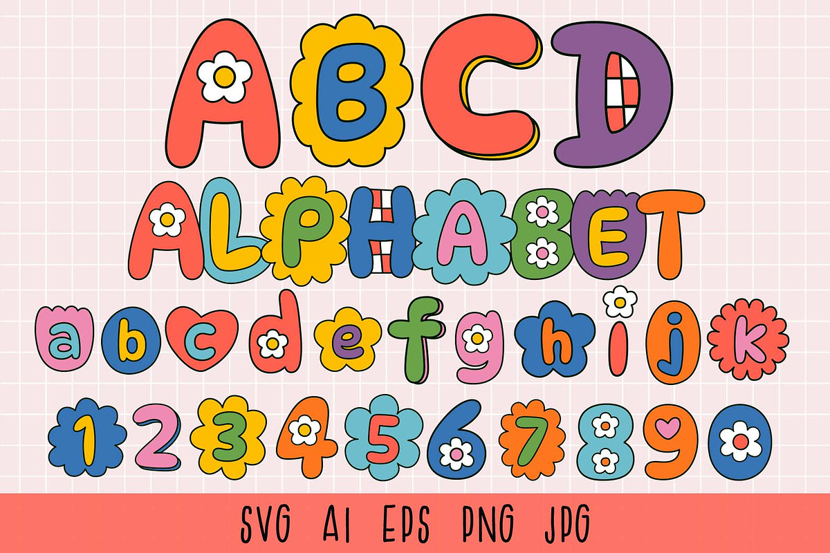 Floral letters and numbers cartoon, an Illustration by NataKa (Photo 1 of 7)