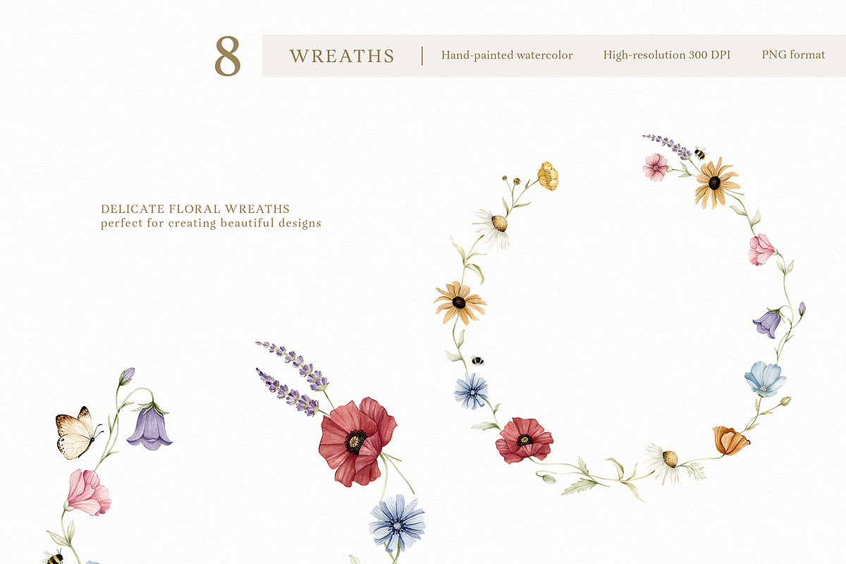 Watercolor Botanical Wildflowers Set, a Decorative Illustration by Carol Lozove (Photo 16 of 36)