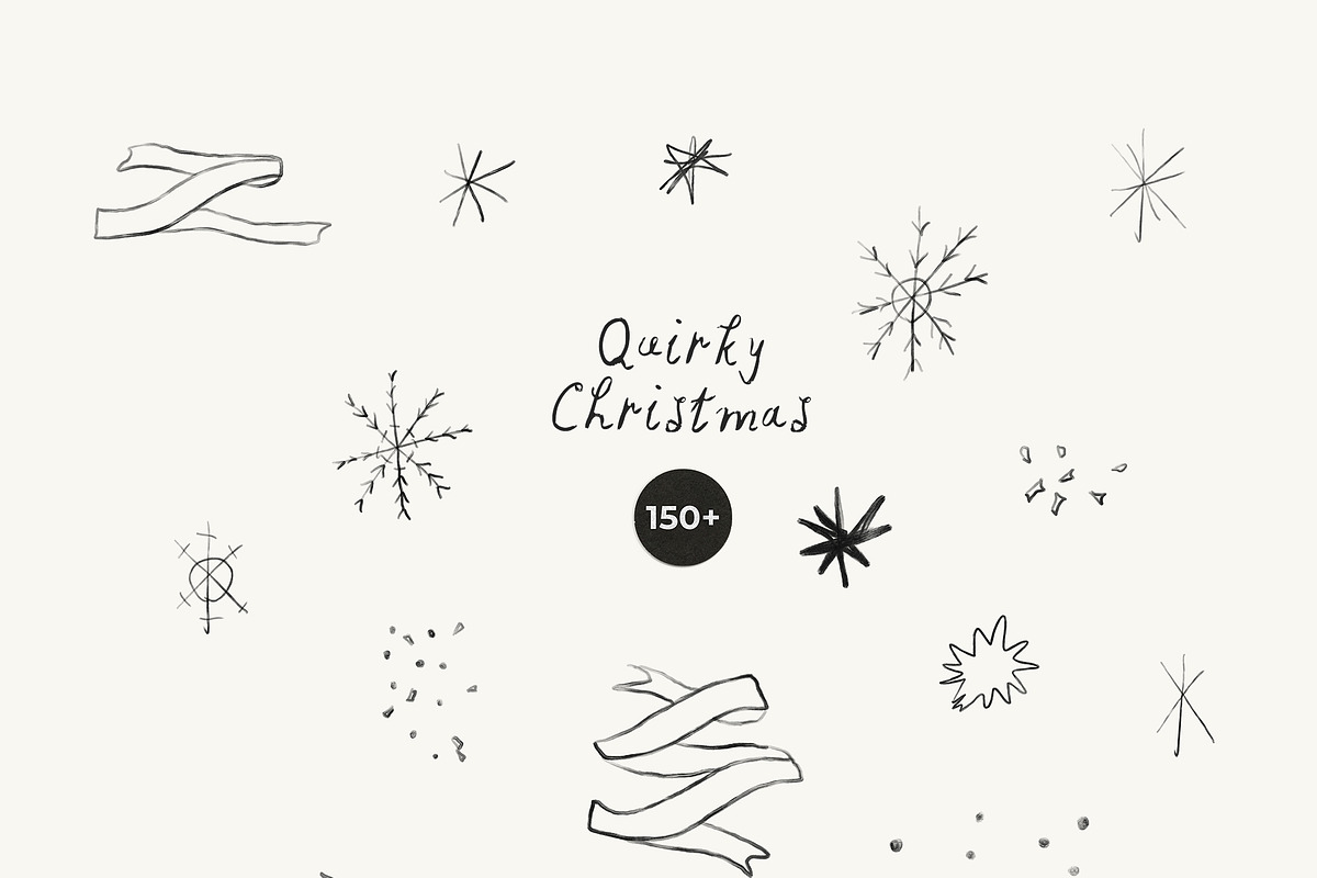 Quirky Christmas Line Drawings, an Object Graphic by Lana Elanor (Photo 11 of 12)