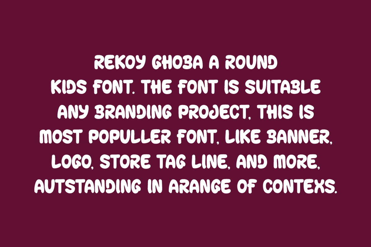 Rekoy Ghoba - Round Font, a Sans Serif Font by Iqsiart Studio (Photo 3 of 7)