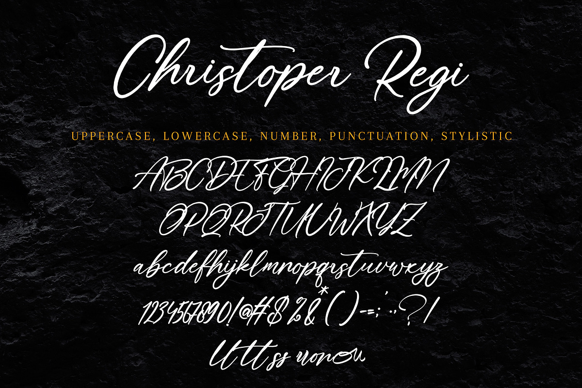 Christoper Regi, a Handwritten Font by HaKi Studio (Photo 5 of 5)