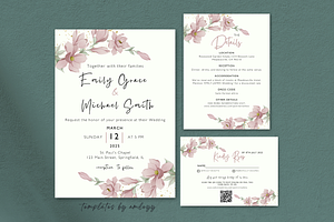 Simple Wedding Invitation suite, an Invitation Template by Elegant_Studio44